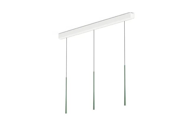 BORA Stars lampe à suspension 3-lampes à disposition linéaire - vert mousse — LSLMG
