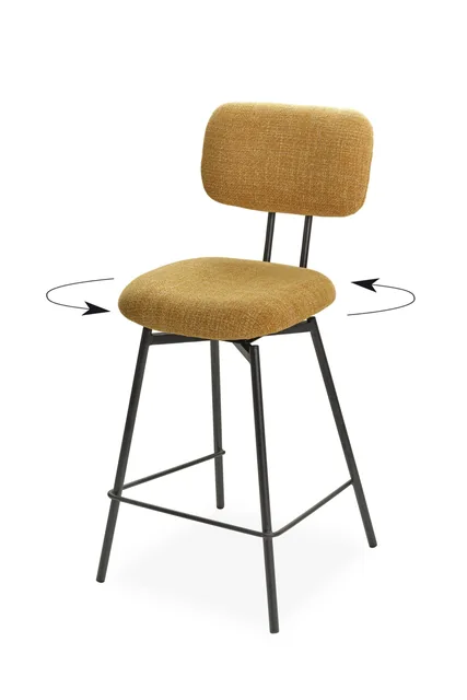 Tabouret pivotant TEMPO KUIZI, Jaune Citron, référence 020010