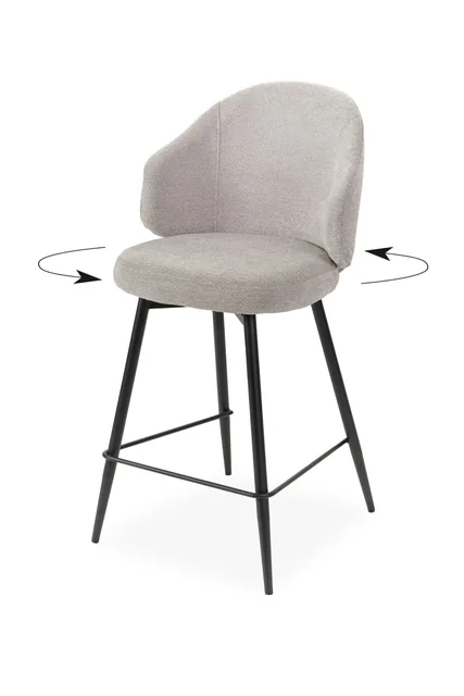Tabouret pivotant COZY KUIZI, Gris perle, référence 020064