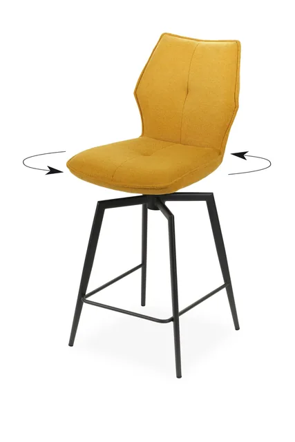 Tabouret pivotant JAZZ KUIZI, Jaune paille, référence 031243