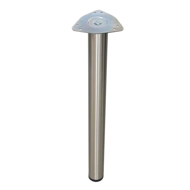 Pieds de snack rond en acier MSA, référence 45R-INOX-BROSS