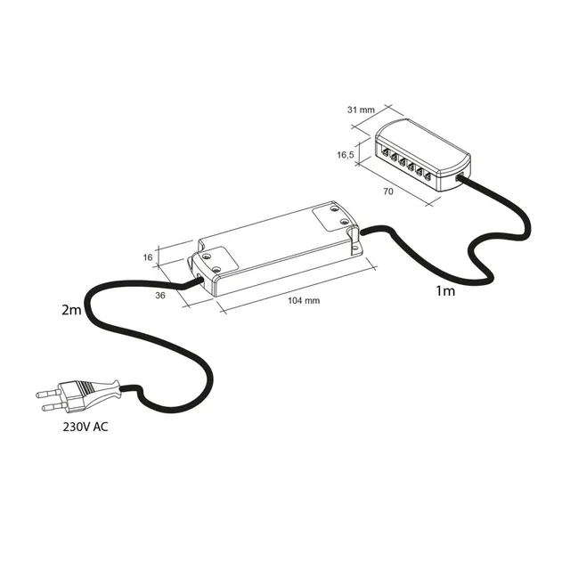 Convertisseur 12 V (DC) MSA, référence T015LED