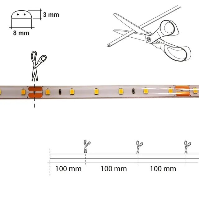 Kit LED flexible 5m-3000K-5W/m MSA, référence LF50W