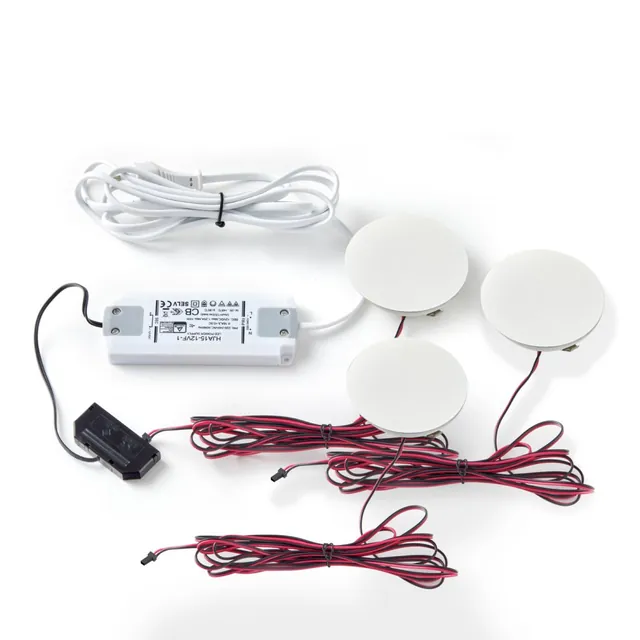 Kit de 3 spots de bibliothèque décoratif MSA, référence KLP32W
