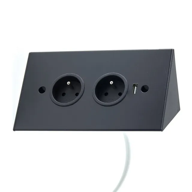 Bloc 2 prises d'angle avec port USB MSA, référence A9765