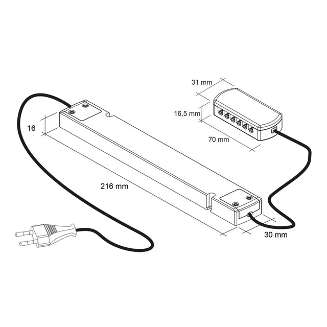 Convertisseur 12 V (DC) MSA, référence T030LED