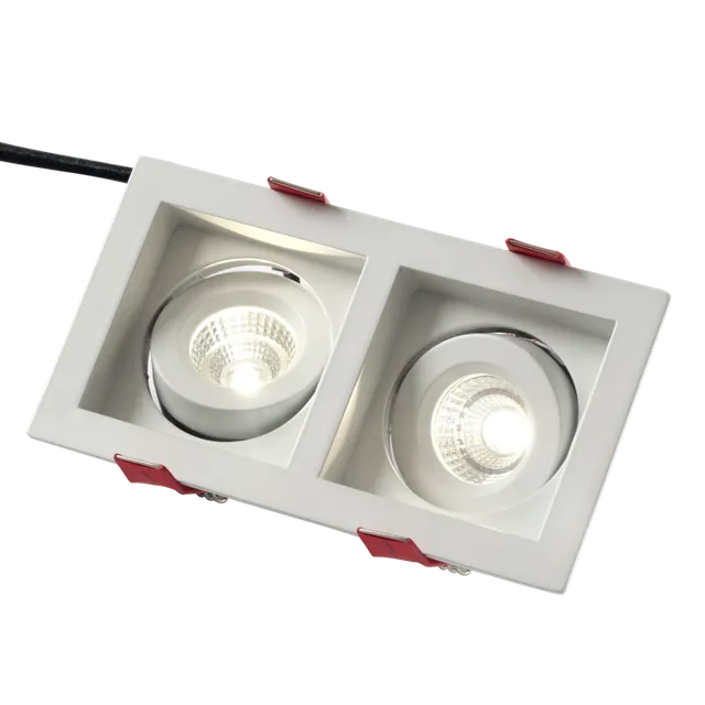 Spot double carré LED inclinable - 2 x 5 W MSA, référence LC28W
