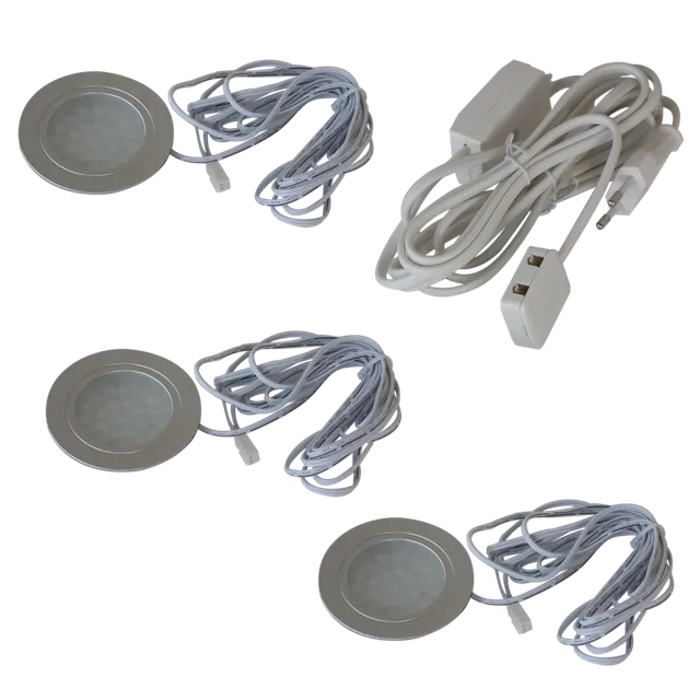 Kit 3 Spots LED extra-plat alu MSA, référence KLR31W