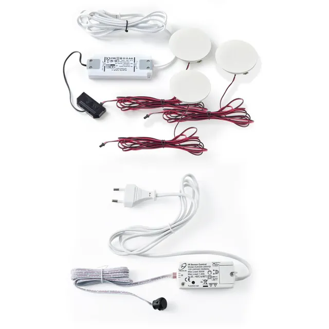 Kit de 3 spots de bibliothèque décoratif MSA, référence KLP32WT