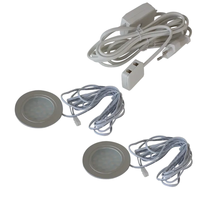 Kit 2 Spots LED extra-plat alu MSA, référence KLR21W