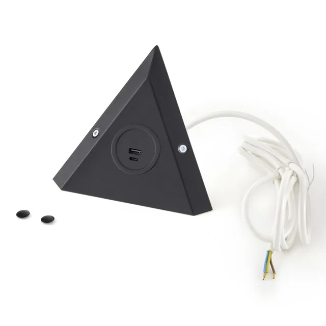 Bloc triangulaire 1 prise + USB A/C MSA, référence A9314