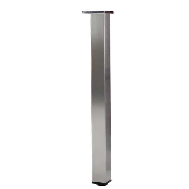 Pieds de snack carré en acier MSA, référence 56R-INOX-BROSSE