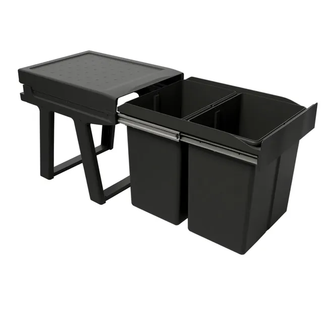 Tri sélectif 2 Bacs en plastique recyclé MSA, référence 289N