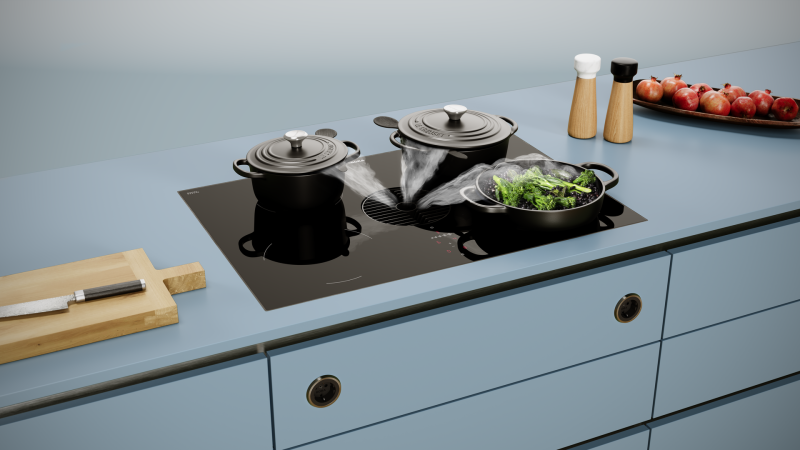 BORA Table de cuisson à induction avec aspiration, recyclage d’air, code E80N · E80N