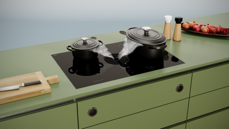 BORA Table de cuisson à induction combinée avec aspiration, recyclage d’air, code E80P · E80P